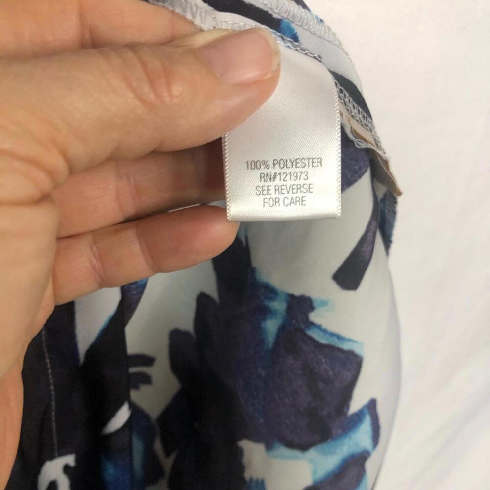 Simply Vera Dress Floral V Neck Pleated Front and Back Side Zip Tank Sleeveless - Picture 9 of 9